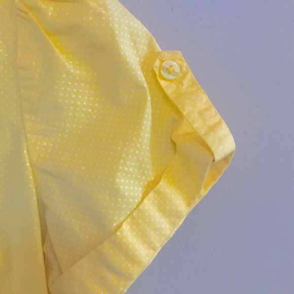 ST JOHNS BAY SUNNY YELLOW BLOUSE W TINY POLKA DOTS - Picture 3 of 6